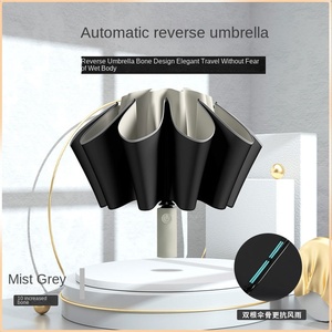 Parapluie de voiture automatique pliable grand format à double brin, protection solaire UV double usage - Product Image 2