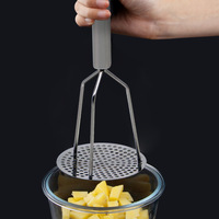 Aardappelstamper, handmatige stamper, heavy-duty roestvrijstalen aardappelstamper, puree-knijper, keukengerei voor groenten, babyvoeding, fruit