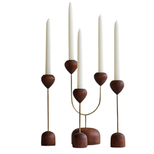 Bougeoir de table en bois fait à la main de Style classique pour la fête de mariage événements de noël décoration de la maison cadeau pour vivre - Product Image 4