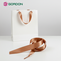 Ruban en satin polyester double face Gordon, cordon de poignée pour sac cadeau, rubans en satin avec boucle en plastique