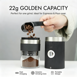 เครื่องชงกาแฟไร้สายแบบพกพา พร้อมใบมีดเซรามิกคุณภาพสูง ใช้พอร์ต USB สำหรับใช้ในบ้าน รุ่น W-309 - Product Image 5