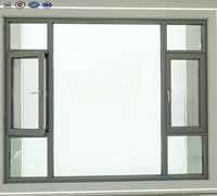 Fenêtre à battant coulissante sur mesure, norme européenne, en alliage d'aluminium, résistante aux ouragans, double vitrage trempé, fenêtre à battant en aluminium