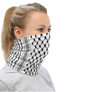 Modello tradizionale stampato Palestinese Kufiya Keffiyeh senza soluzione di continuità in poliestere foulard copri viso maschera bandane collo - Product Image 4