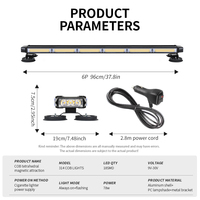 Nueva Barra de Luces de Emergencia HJ 314 de 38 Pulgadas, COB, con 4 Lados Intermitentes, Color Ámbar, 96W, 9V-30V, para Reequipamiento/Actualización