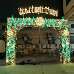 Ngoài trời Arch trang trí Giáng sinh 3D ánh sáng vòm ngoài trời LED Arch đèn điêu khắc lớn LED 3D Motif ánh sáng cho năm mới