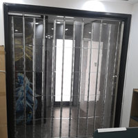 Porte accordéon commerciale de luxe en cristal PC, directement de l'usine, pour centre commercial, magasin, intérieur, coulissante, pliable, cloison, garage