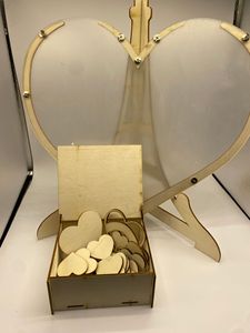 Livre d'or de mariage en forme de coeur en acrylique avec support Idée cadeau de décoration de mariage populaire - Product Image 4