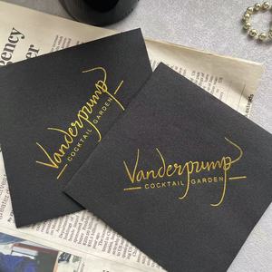 Servilletas de cóctel Airlaid negras de lámina dorada, servilletas de papel de lino de lujo de 10 "x 10", toallas suaves para cena, restaurante, fiesta de boda - Product Image 6