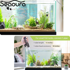 SEAOURA SR-529 Nettoyeur de gravier d'aquarium réglable, <span class=keywords><strong>pompe</strong></span> <span class=keywords><strong>à</strong></span> siphon, changeur d'<span class=keywords><strong>eau</strong></span>, lave-sable, aspirateur de débris, grattoir de verre - Product Image 1