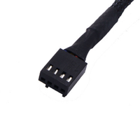 Pemisah kabel kipas Pwm 4Pin, konektor kabel ekstensi lengan hitam 27cm 4 Pin Pwm 2 in 1