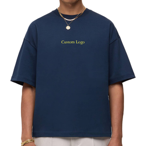 เสื้อยืดครอปไหล่ทรงหลวมสำหรับผู้ชายโอเวอร์ไซส์ไซส์ไซส์เลกซ์280กรัมออกแบบปักลายได้ตามต้องการ - Product Image 1