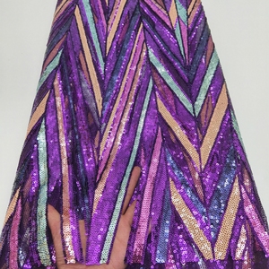 ZSY African Fashion Lady <strong>Fabric</strong> Embroidered <strong>Orange</strong> Sequins French <strong>Lace</strong> <strong>Fabric</strong> for Party - Product Image 3