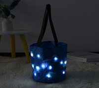 Sac seau en coton LED personnalisé pour Halloween, lumineux dans le noir, rechargeable, vente en gros, OEM ODM, avec logo personnalisé, sac citrouille pour bonbons ou farces