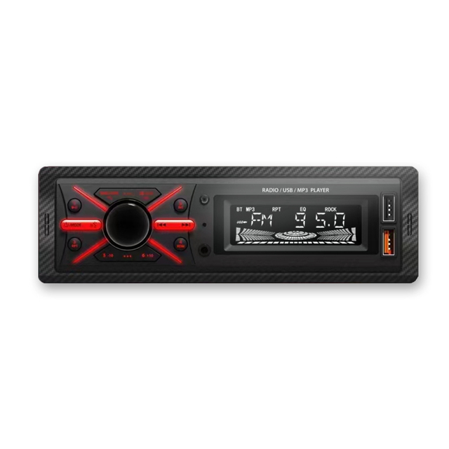 PC Material Car Audio Stereo Player With AUX Connection LCD Display USB Port Radio Tuner Hand-Free Function Supports FLAC WMA
