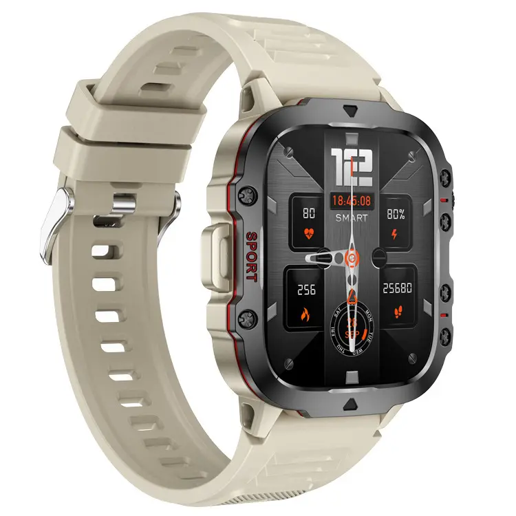 Qx11 Man 1,96 Zoll 3 Atm wasserfeste Körper temperatur Smart Watch für Männer mit Blutdruck Smartwatch