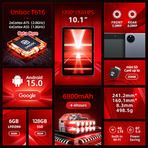 Máy tính bảng chơi game chất lượng cao, cá nhân, sử dụng tại nhà, 4G LTE, màn hình <span class=keywords><strong>10</strong></span>.<span class=keywords><strong>1</strong></span> inch FHD, Android 15, chip 8 nhân, camera 5.0MP, Wifi - Product Image 2