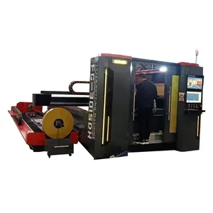Machine de découpe laser 6000 W à faisceau CNC à fibre fermée en aluminium 6M 9M 12M avec table de feuille d'échange