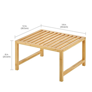 Bamboo Dish <b>Rack</b> With Storage Shelf For Kitchen Countertop Organizing <b>Plates</b> Bowls And Trays - Product Image 4