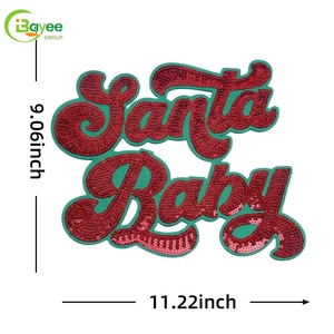 Stylish Durable Iron-On Chenille Fabric Embroidery Patches Gold Glitter Big Sequins PVC for Girls Clothing Hats - Product Image 2