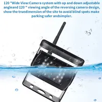 Moniteur de voiture LCD sans fil 7 pouces Kit de caméra de recul Moniteur de nuit pour bus de camion Fonction stéréo