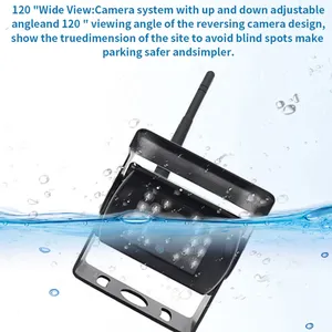 Không dây 7-inch LCD xe Màn hình back-up máy ảnh Kit đêm đảo ngược Xe Tải xe buýt màn hình chức năng Stereo - Product Image 4