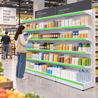 Étagère murale blanche en métal pour supermarché, présentoir robuste simple face pour magasin de détail, épicerie, réglable