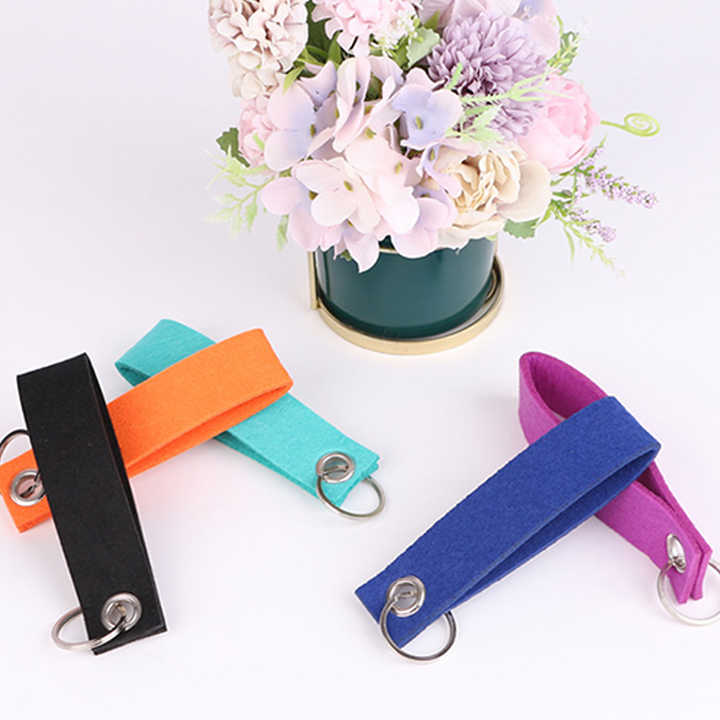 Felt Hand Wrist Lanyard Key Chain, Cool Keychain Wristlet, Wristlet Strap with Car Keychain