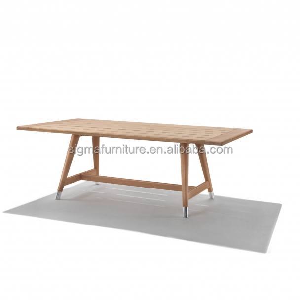 Modern Furniture Dining Series Rectangular Patio Outdoor Use Dining Area Solid Teak Wood Dining Table
