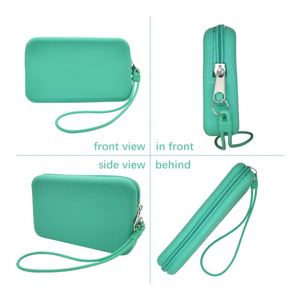 Custom Logo Available Waterproof Silicone <b>Wallet</b> Unisex Fashionable Portable Zippered Coin Purse - Product Image 3