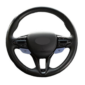 Protector de cuero de microfibra para <span class=keywords><strong>volante</strong></span> de coche deportivo para <span class=keywords><strong>Hyundai</strong></span> Veloster N 2019-2021 <span class=keywords><strong>I30</strong></span> N 2018 2019 2020 Elantra Model9 N Line - Product Image 1