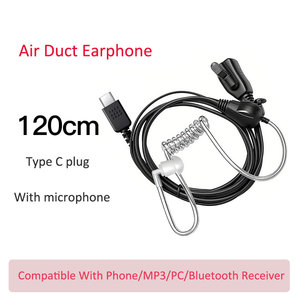Auriculares con Tubo Acústico Tipo C, Estilo FBI, Intraaurales, con Protección Contra Radiación Acústica, Micrófono Integrado - Product Image 2