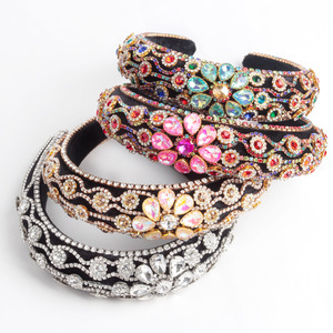 ที่คาดผมประดับเพชรฮัว ลี่หยู สำหรับผู้หญิง สไตล์ศิลปะย้อนยุค ประดับดอกไม้ เครื่องประดับผมหลากสีสัน ทำจากแก้ว - Product Image 2