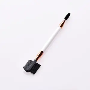 Профессиональный косметический инструмент для макияжа, двухсторонняя деревянная ручка 3 в 1, расческа для бровей и ресниц