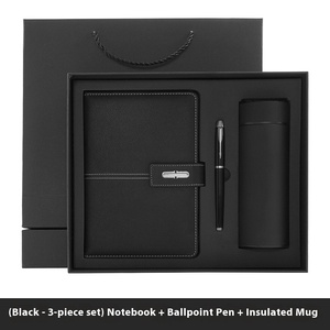 Coffret Cadeau <span class=keywords><strong>de</strong></span> <span class=keywords><strong>Luxe</strong></span> A5 : Carnet à Couverture en Cuir avec Gobelet <span class=keywords><strong>et</strong></span> Boîte Cadeau, Personnalisable avec Logo d'Entreprise, Ensemble Carnet Blanc - Product Image 2