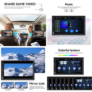 Podofo 2 Din pemutar MP5 Mobil, layar sentuh IPS Radio mobil 7 "nirkabel Android Stereo BT FM USB AUX kartu SD EQ - Product Image 3