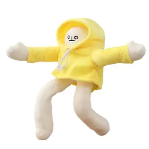 आलीशान बनाना मैन गुड़िया अजीब पीला बनाना मैन भरवां खिलौना पहनने के साथ हुडी नरम और प्यारा बनाना मैन आलीशान गुड़िया उपहार लड़कों के लिए