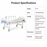Lit médical manuel à manivelle, meilleur prix, 3 manivelles en acier inoxydable, roues verrouillables mobiles, 2 trous pour perfusion, lit d'hôpital anti-chute