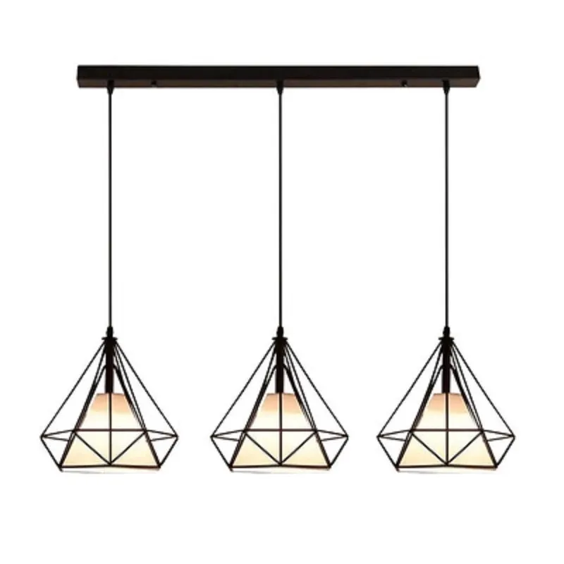 Plafonnier LED suspendu en fer, design nordique moderne, éclairage d'intérieur, luminaire décoratif de plafond, composé de trois têtes, idéal pour une salle à manger ou une Table Bar