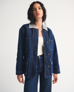 LEDUO Casual Spring Loose-Fitting Mid-Length Workwear Plus <b>Jacket</b> with Multiple Pockets <b>Flannel</b> Inside & Collar Garment Dyed - Product Image 2