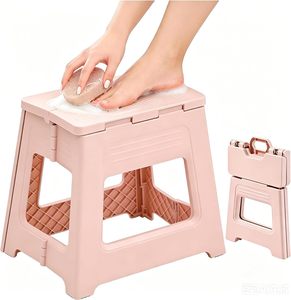 Extra Large Folding Step <b>Stool</b> 30cm Tall Heavy Duty Plastic Collapsible <b>Stool</b> Super Stable Reinforced Seating for Garage <b>Garden</b> - Product Image 1