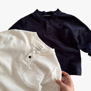 Polo décontracté à manches longues pour garçons, nouveau style, pour tout-petits et jeunes enfants, haut polyvalent, tendance, vêtement de base pour enfants - Product Image 1