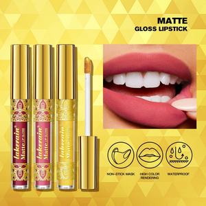 Nueva llegada 3 unids/set mate impermeable no pegajoso Color oro desnudo taza cremosa líquido brillo lápiz labial - Product Image 3