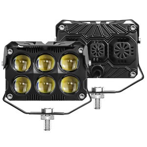 Projecteur de travail LED, phare LED à six lentilles, double rangée de projecteurs, tout en aluminium, 58 mm, avec ventilateurs, en jaune et en blanc - Product Image 2