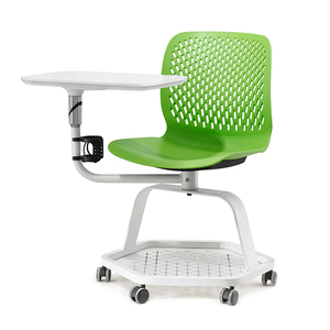 Silla Giratoria Ergonómica de Plástico para Estudiantes con Portavasos, Base de Almacenamiento y Tableta de Escritura, Diseño Moderno para Aula o Centro de Capacitación - Product Image 1