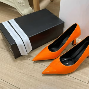 Zapatos de Tacón Alto de Cuero Genuino para Mujer, Zapatos de Boda de Lujo con Suela Roja, Punta Abierta, Plantilla de PU, Gran Marca, Versacees para Mujer, Gran Venta - Product Image 6