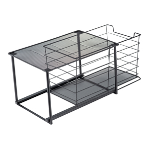 Panier de rangement étagé en fer forgé moderne et écologique à tiroir coulissant pour la maison et la salle de bain, aucun assemblage requis - Product Image 5