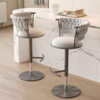 Tabouret de bar pivotant réglable de luxe tissu de velours léger avec base en métal meubles personnalisés cuisine salle à manger chaises de bar