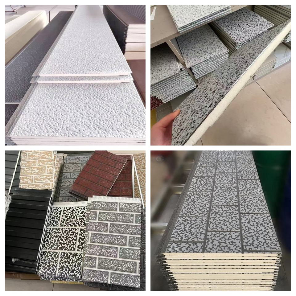 Polyurethane Textured Cladding Metal Cladding Panels Decorative PU Sandwich Panel Stone Texture ...