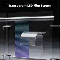 Film LED transparent flexible, écran LED adhésif invisible en verre cristal pour vitrine, publicité commerciale pour les magasins de détail