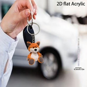 Llavero de Peluche de Zorro, Acrílico 2D, Suave, de Dibujos Animados, Decoración para el Interior del Coche - Product Image 3